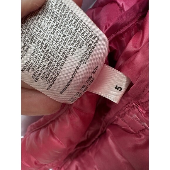 Uniqlo Ultra Light Down Jacket Teen  Size 5/S Pink Hooded Puffer Packable - Picture 6 of 10
